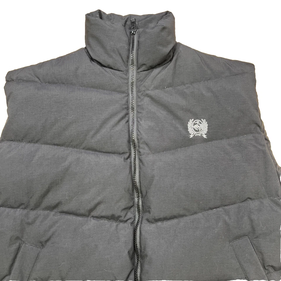 Cinch Down Filled Puffer 背心黑色男式中号西部牛仔全拉链 — 第 1/4 张图片