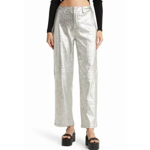 Jeans donna Simon Miller lamina argento vita alta pantalone alla caviglia 30 nuovo con etichetta - Foto 1 di 9