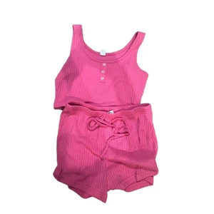 Damen Pyjama Set gerippt Rosa XS Preloved - Bild 1 von 1