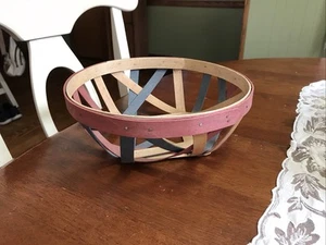 RARE WOVEN by Longaberger 2017 RED WHITE BLUE BEE Free Form Bowl Basket - Bild 1 von 4
