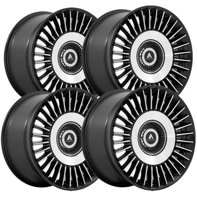(4) Asanti ABL-40 Tiara 22x9 5x112/5x120 +35 Black/Machined Wheels Rims 22" Inch - Image 1 of 4