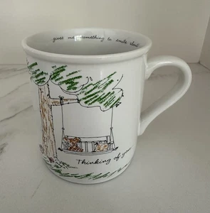 Taza de café de té Thinking of You de colección Hallmark 1985 con borde - Imagen 1 de 4