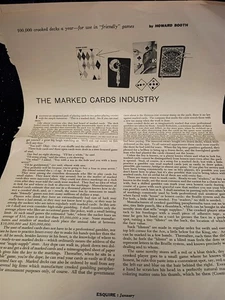 Marked Cards Industry Article by Howard Booth Esquire January  - Picture 1 of 3