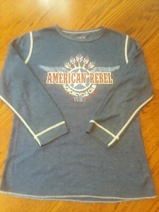 Rock Candy American Rebel Motorcycle Club 1982 Youth Sz XL Thermal Shirt NWOT - Picture 1 of 4