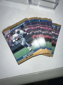 1990 Pro Set Barry Sanders ROY #1 - Lot Of (50) - Gradeable Pack Fresh Mint - Picture 1 of 2