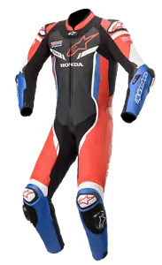 Mono Alpinestars Honda GP Pro V2 1-pc Tech-Air Compatible Negro Rojo Azul - Imagen 1 de 3