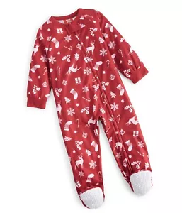 FAMILY PAJAMAS Christmas PJ's for toddlers "Merry" One piece with feet 12M - Picture 1 of 3