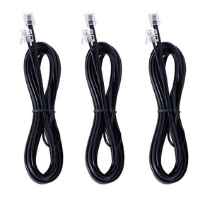 3-pak Kabel RJ11 Przewód telefoniczny do stacjonarnego 10ft Przewód telefoniczny Linia telefoniczna Przewód ... - Zdjęcie 1 z 7