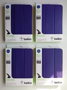 Job Lot 4x Belkin Samsung Galaxy Tab 3 10.1" Smooth Tri-Fold Covers Cases Purple - Picture 1 of 12