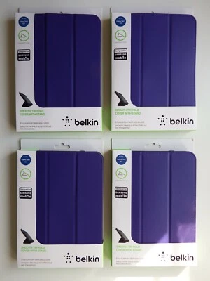 Job Lot 4x Belkin Samsung Galaxy Tab 3 10.1" Smooth Tri-Fold Covers Cases Purple - Image 1 of 4