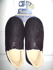 Mens Isotoner Slippers Size XL (11–12) Black with Cooling Gel Memory Foam