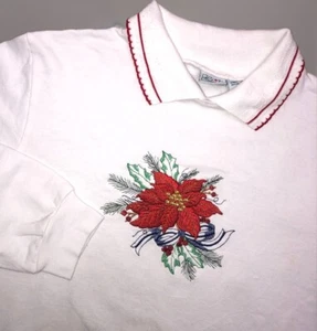 Haband! Suéter de Vacaciones Para Mujer M Blanco Abuela Cuello Sudadera Años 90 De Colección - Imagen 1 de 8