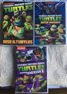 Teenage Mutant Ninja Turtles DVDs 3: Rise-Enter Shredder-Dimension-X BNS NEW - Picture 1 of 2