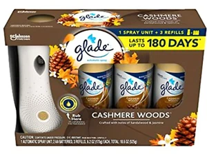 Glade Automatic Air Freshener 1 SPRAY UNIT +3 Refills Cashmere Woods 6.2 oz. - Picture 1 of 2