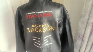 GENUINE MICHAEL JACKSON KING OF POP SCANDINAVIAN TOUR 1997 CREW LEATHER JACKET - Picture 1 of 14