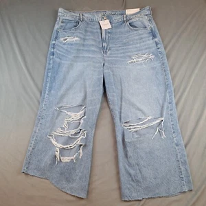 NWT American Eagle Dreamy Drape Super Hi-Rise Baggy Wide Leg Jeans Size 20 - Picture 1 of 12