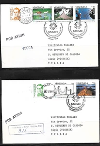 Venezuela: 1992; Scott 1473, set electrical transmission in 2 FDC, EBVC098 - Picture 1 of 2
