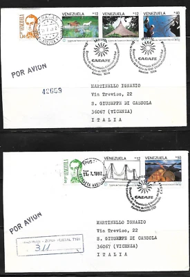Venezuela: 1992; Scott 1473, set electrical transmission in 2 FDC, EBVC098 - Image 1 of 2