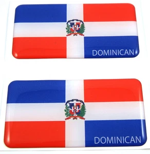 Dominican Republic flag domed decal 3D sticker emblem 2.6" set of 1 or 2 - Imagen 1 de 5
