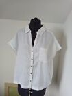 Ladies White 100% Linen Shirt Size XL. TAHARI. New With Tags.
