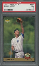 1993 UPPER DECK #449 DEREK JETER PSA 7  *ROOKIE HOF*