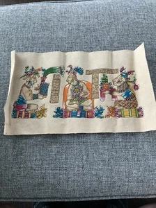 Mayan "Tablero Del Palacio - Pakal....." Pyrography on Leather Painting 16 X 9” - Picture 1 of 4