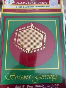 Vintage 1985 Gold’N Cross Stitch 24KT Gold Finish Christmas Ornament Snowflake - Picture 1 of 3