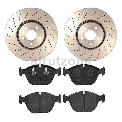 3 件前盘式制动垫套装盘式制动转子适用于 2003 梅赛德斯-奔驰 S430 S500 — 第 1/4 张图片