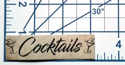 Cocktails Sign - Die Cut Paper Sticker Scrapbooking Martini Glass Glasses - Image 1 of 2