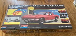 Monogram BIG 1:12 67 Corvette 427 Coupe SEALED “3 ‘n 1”  Car Model Kit Vintage - Picture 1 of 2