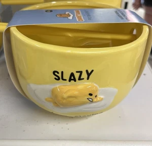 Gudetama Egg Ramen Bowl With Chopsticks - Picture 1 of 4