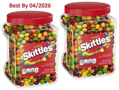 2-PACK Skittles Original Chewy Candy Bulk Jar, 54 oz each, Over 6 Lbs total - Image 1 of 4