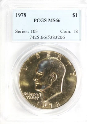 1978 Clad Eisenhower Dollar PCGS MS 66 #GA5-06 "Early Certification Number" - Image 1 of 2