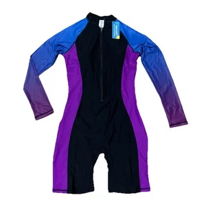 Halcurt Women's Medium One Piece Rashguard Padded Surf Suit UPF 50 Swimsuit -NWT - Picture 1 of 10