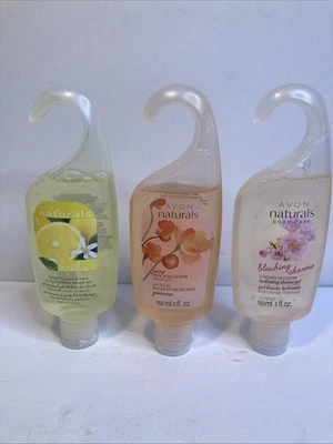 Lote de 3 tubos de gel de ducha corporal Avon Naturals 5 oz limón melocotón flor de cerezo nuevos Foto 1 de 4