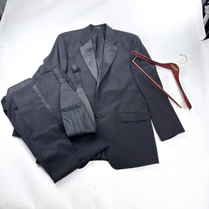 Lauren Ralph Lauren Mens Classic Tuxedo Suit 41L Jacket Pants Cummerbund Macy's - Picture 1 of 24