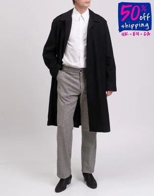 RRP€697 PALTO Baize Coat IT54 US44 XXL Wool Blend Black Lined Made in Italy - Image 1 of 4