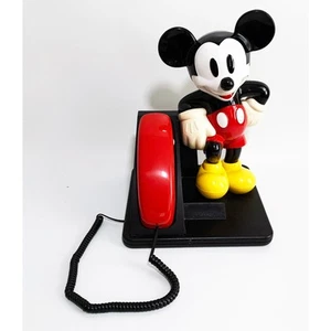 Vintage Myszka Miki Przycisk Telefon Walt Disney Testowany Nowość Telefon stacjonarny - Zdjęcie 1 z 5