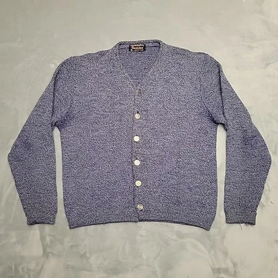 Cárdigan ColumbiaKnit Thunderbird De Colección Para Hombres M Azul Todo Lana Tejido Botón EE. UU. Foto 1 de 4