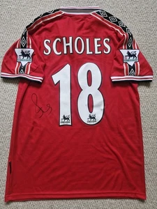 Manchester United 1998/99 Home Shirt Signed By Midfielder Paul Scholes - Picture 1 of 8