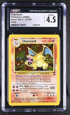 CGC 4.5 Charizard 2000 Base Set 2 4/130 Holo Pokemon Card - Image 1 of 2