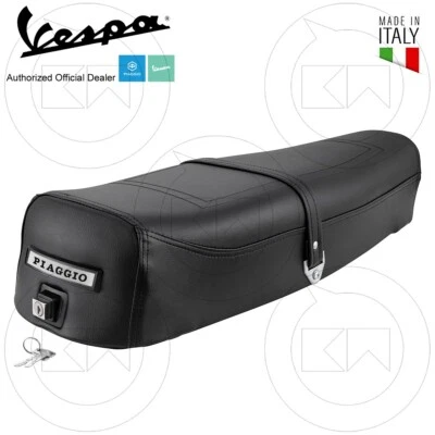 SELLA VESPA PX 125 150 200 E ARCOBALENO CON TELAIO IN FERRO + TARGHETTA PIAGGIO