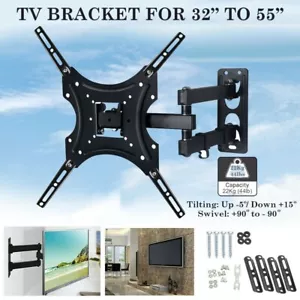 TV Wall LCD Tilt Swivel Swing Arm Mount Bracket 24/28/32/40/43/49/50/55 Inch - Picture 1 of 16