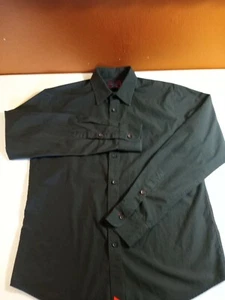 UNTUCKIT Slim Fit Mens Size Medium 100% Cotton Black Button-Front Shirt - Picture 1 of 8