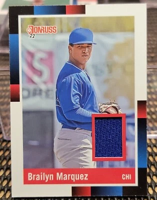 Brailyn Marquez 2022 Panini Donruss 1988 Retro Jersey Patch Relic Chicago Cubs  - Image 1 of 2