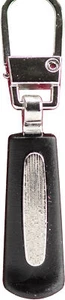 Coats Zipper Pull Black Rubber & Silver - Picture 1 of 3