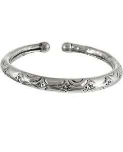 Braccialetti in argento ossidato design tradizionale del Rajasthan (cavigliette Kada) - Foto 1 di 3