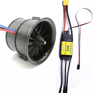 Ventilador eléctrico por conductos 70MM EDF 6S 2300KV 2240G correa de empuje 12 aspas - Imagen 1 de 10