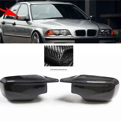 1 par de cubiertas de espejo retrovisor lateral de coche para BMW E46 325i 330i 1998-05 fibra de carbono Foto 1 de 4