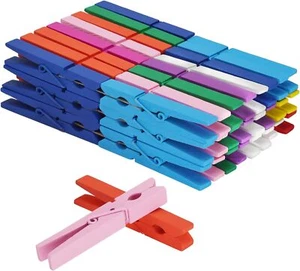 50 Pack Large Wooden Clothes Pins Multipurpose Clothes Pegs for Arts Crafts - Picture 1 of 2
